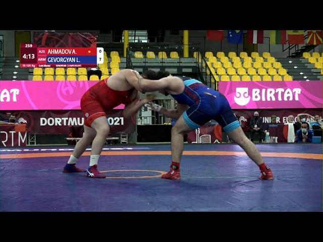 GOLD FS - 125 kg: A. AHMADOV (AZE) v. L. GEVORGYAN (ARM)