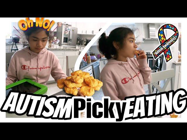 Autistic non verbal girl eating same food over and over! | Autism life with Ashy