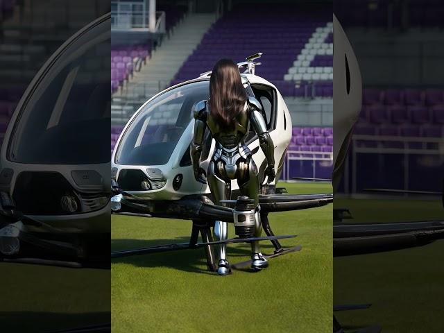 Human Android Pilots Chinese Flying Taxi Soaring into the Sky#ai #robot #video #viral