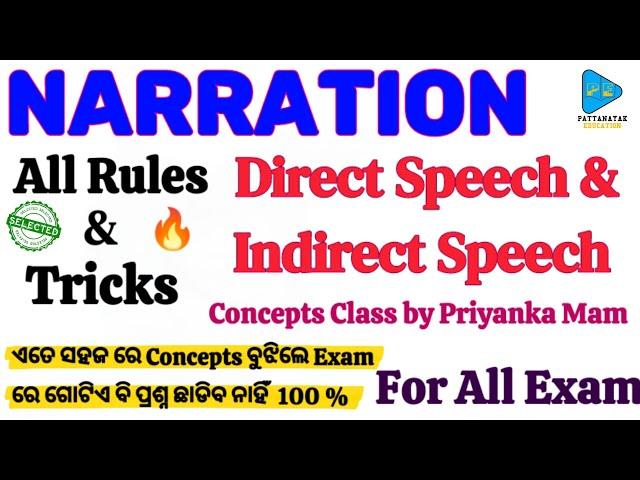 Direct Speech and Indirect Speech || Narration || Concepts , Rules & Tricks || Change of Speech ||