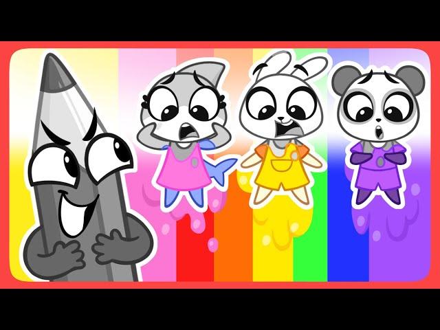 We Lost Our Colors!  Learn Colors with Baby Sharks  Funny Cartoons + Nursery Rhymes