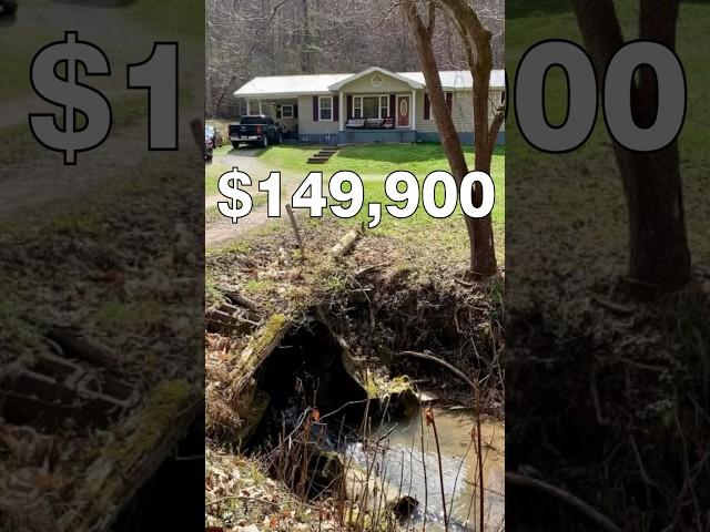 Adorable ranch home on 18.6 acres. Babbling creek. $149,900 #houseforsale #countryestate #realestate