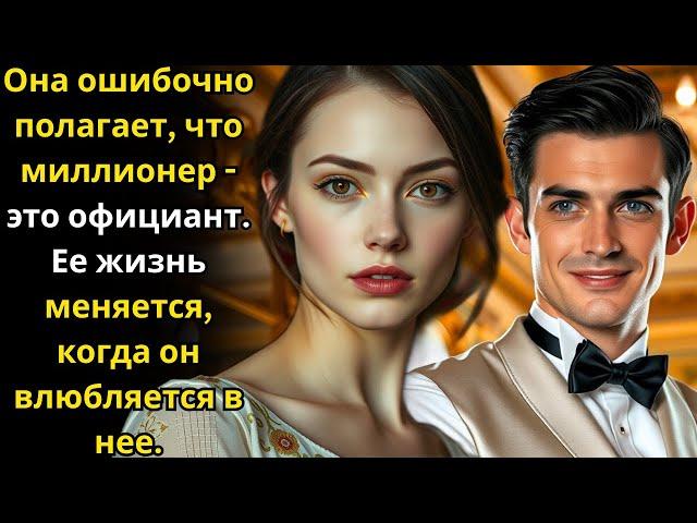 Она ошибочно полагает, что миллионер - это официант. Ее жизнь меняется, когда он влюбляется в нее.