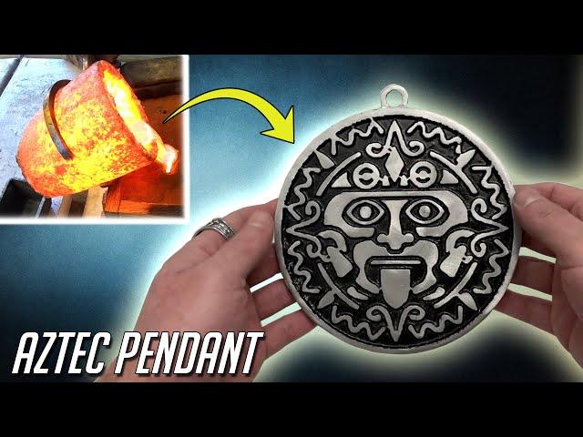 Casting A Huge Aztec Pendant From Scrap - Metal Casting Aluminum At Home