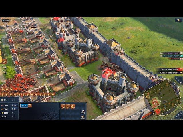 Age Of Empires 4 | English Defensive Walls & Massive Rush