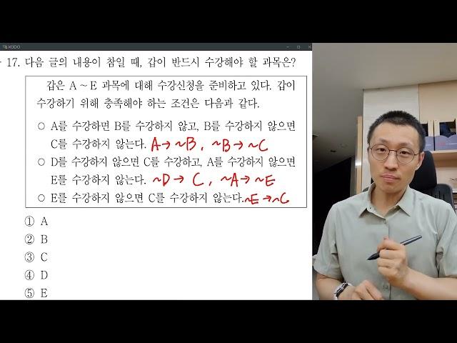 2022년 7급 PSAT 언어논리 17번 해설 | 조건문만 있을 때? 딜레마 or 귀류법