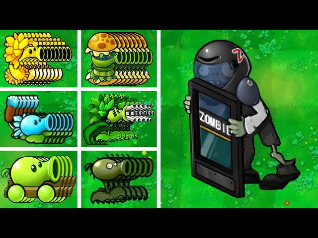 PVZ 1 Hybrid Challenge - 1 All Hybrid Peashooters Vs 1 Blast Door Zombie + EXTRA - Who Will Win?