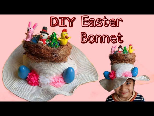 DIY Easter Bonnet Hat/ Easter Craft | Tinytots craft hub #easter #easteregg #diy #craft #craftideas