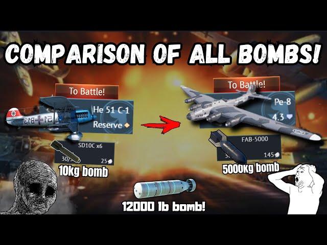 From SMALLEST to BIGGEST Bomb in War Thunder!| I use EVERY bomb Size! (You can't miss this)️