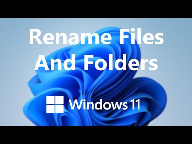 Windows 11: How To Rename Files