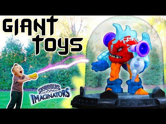 GIANT TOY vs. SHRINK RAY! Skylanders Imaginators Creator App 3D Printed Toys Fun w/ Yelling Baby