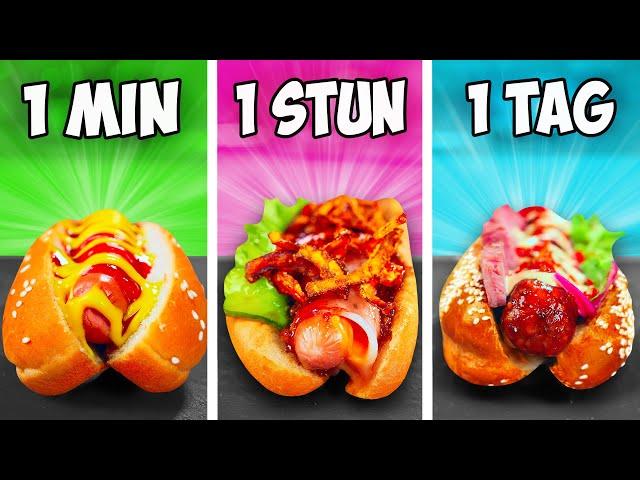 1 Minute vs. 1 Stunde vs. 1 Tag Hotdog von VANZAI KOCHEN