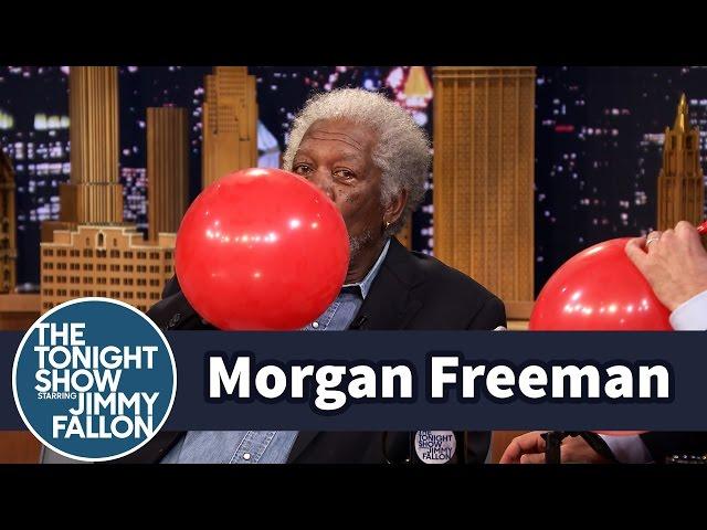 Morgan Freeman Chats with Jimmy While Sucking Helium