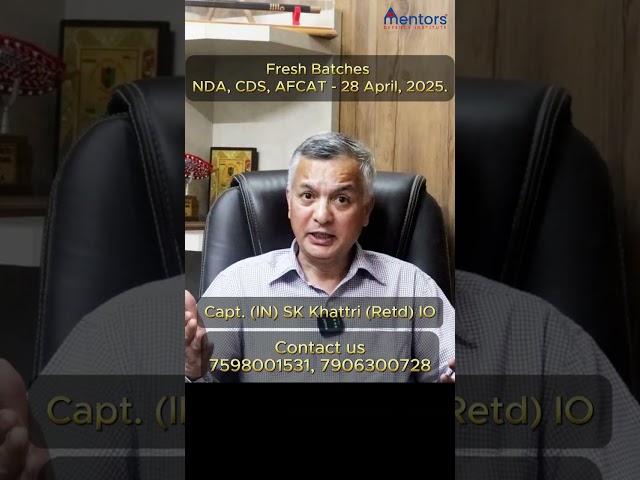 Best Defence Coaching in India | New Batch Starts at Mentors Defence Institute #newbatch #2025