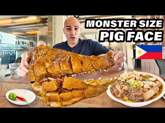 MONSTER SIZE Filipino Street Food! PIG FACE + CRISPY PATA + ISAW - Street food tour in Quezon City