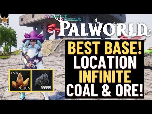 Palworld Best End game Base for Coal and Iron Ore Farm ~VERY EASY TO SET UP FOR INFINITE COAL!~