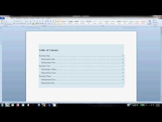 How to Create a Table of Contents in Word