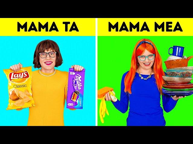 MAMA TA VS. MAMA MEA || Momente amuzante în familie, bogați vs. săraci, marca 123 GO! BOYS