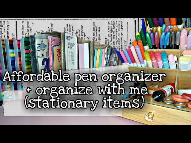 AFFORDABLE PEN ORGANIZER + ORGANIZE WITH ME (STATIONARY ITEMS) | Pauline's Diary