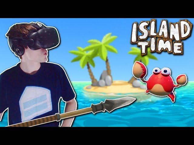 SURVIVING ON ISLAND WITH A TALKING CRAB!? - Island Time Gameplay - VR Island Survival Game!