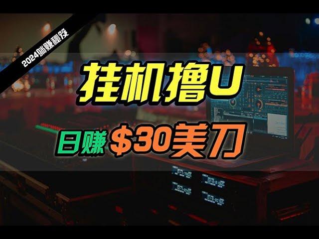 网络创业！日赚30美刀，2024最新海外挂机撸U内部项目，全程无人值守，可批量放大