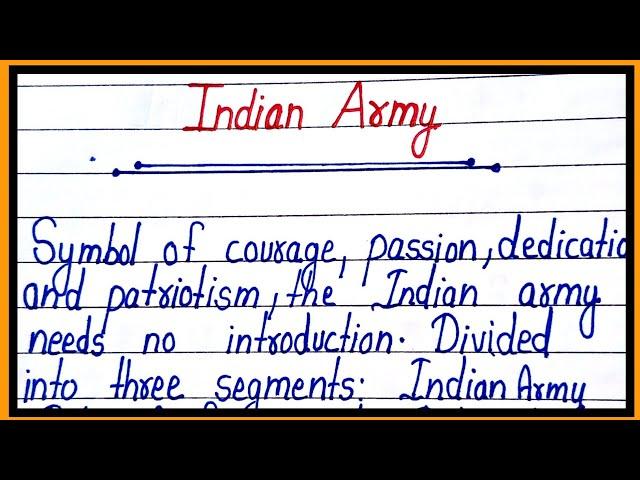 essay on Indian army in english/bhartiya sena nibandh/paragraph on Indian army