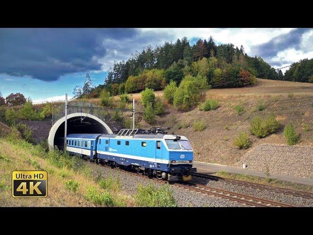 Fast trains in Czech Republic - 160km/h - Tunnels part - Freight trains - Czech railways [4K]