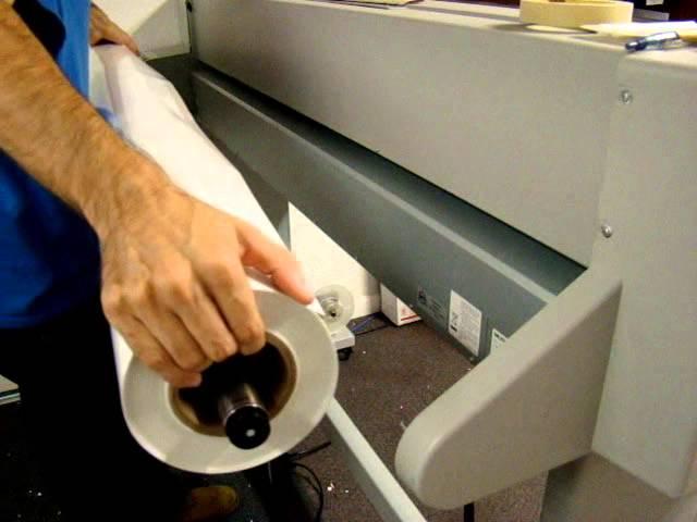 How to load 54" media in a Mutoh 1204 / VJ48 wide format printer