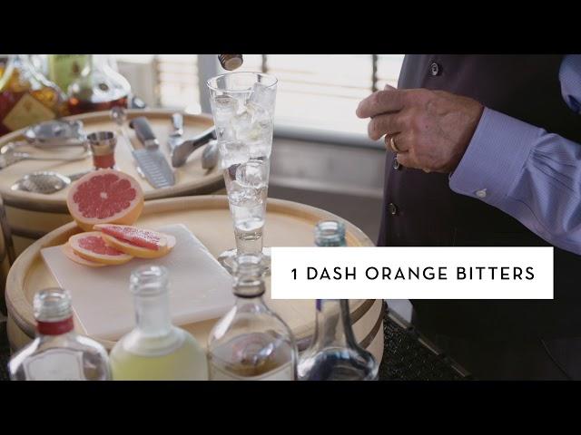 Watch Award Winning Master Mixologist Dale DeGroff Make a Blue Florida Highball Cocktail