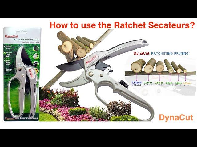 Ratchet Pruning Shears (Hand Pruners and Garden Trimmers) By Dynacut -How To Use