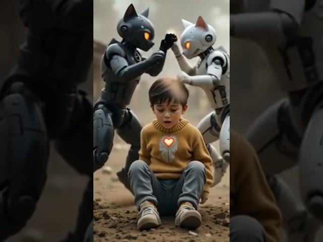 Robotic Cat Saves Crying Boy from Deadly Drone | Heart-Touching Animation