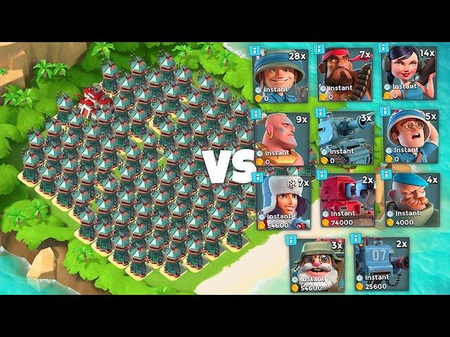 ALL SNIPER TOWER BASE vs Every Troop in Boom Beach