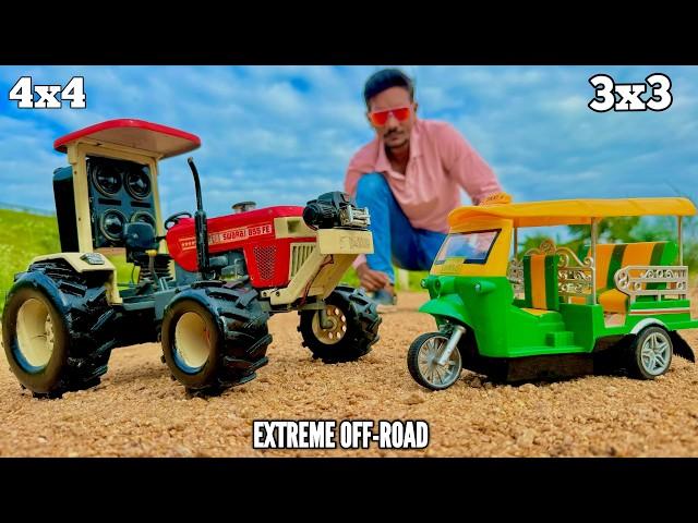 RC Open Lion John Deere Tractor Vs RC Auto Rickshaw - Chatpat toy TV