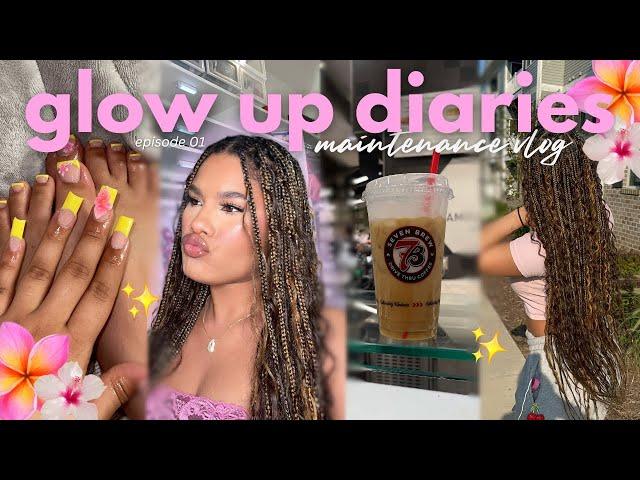 GLOW UP DIARIES | blonde boho braids, laser hair removal, gel x nails + toe bbl & more (ep.01)