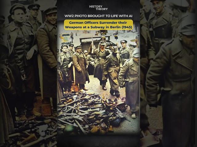 WW2 Photo Brought to Life: German Officers Surrender Their Weapons at a Subway in Berlin