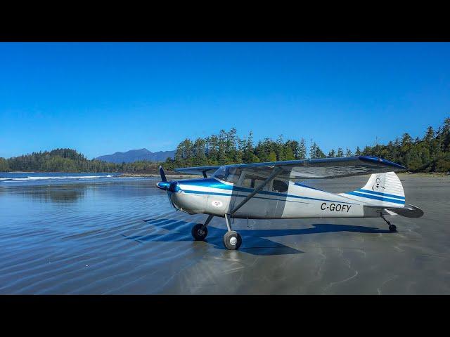 Beach Landing! Cessna 170 first off airport landing!