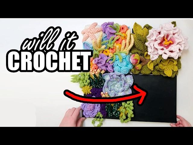 Creating crochet mushroom wall art!