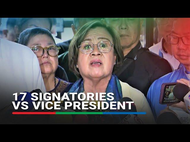 Who filed impeachment complaint vs Sara Duterte? De Lima names 17 signatories