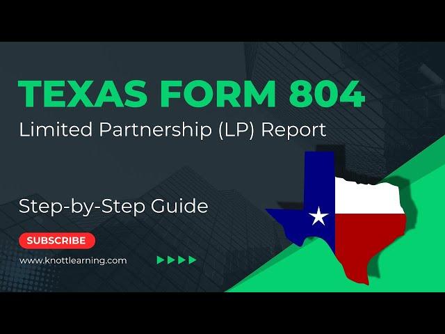 Texas Form 804 (Periodic Report for Limited Partnerships) - Step-by-Step Guide