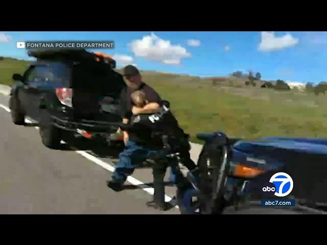 Fontana police video shows suspect grab officer in headlock before he's shot by her partner