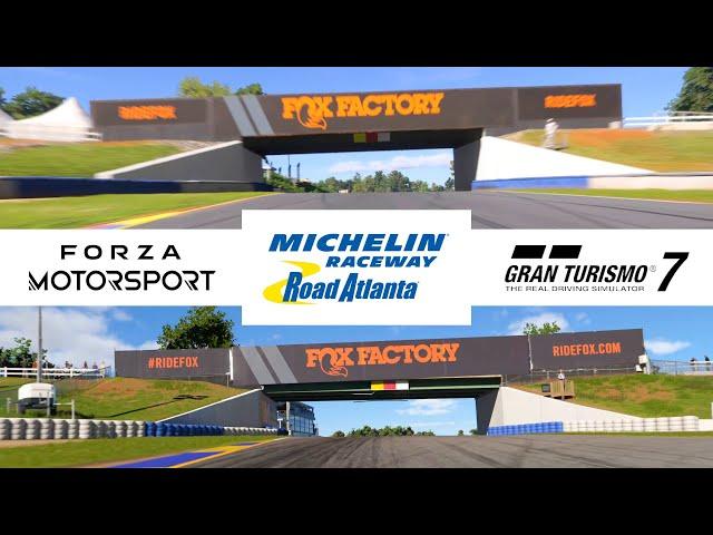 Forza Motorsport vs Gran Turismo 7 - Michelin Raceway Road Atlanta Side By Side Comparison