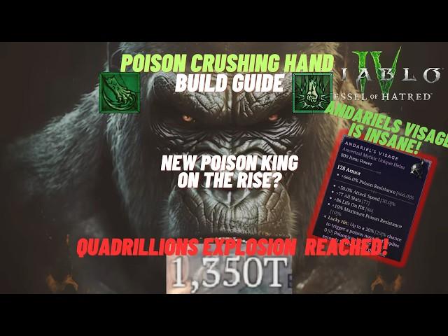 NEW Andariels visage poison spiritborn is amazing! Pit 120 oneshot! - Diablo 4 season6 build Guide