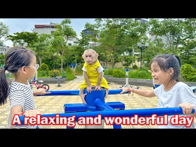 Lala, Xuka and Chip are happy and relaxing playing at the park!