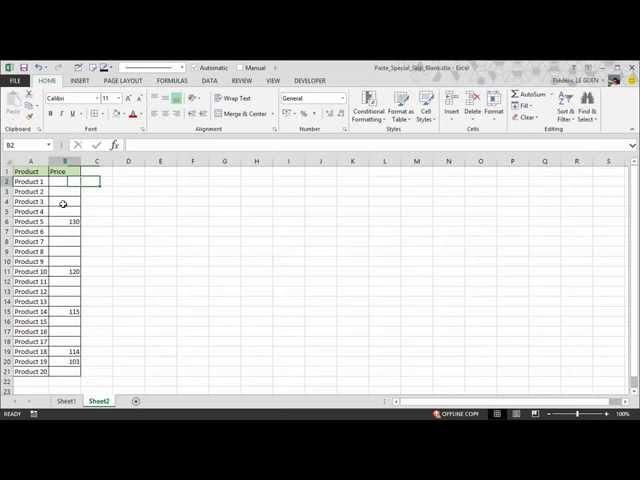 Excel - Paste Special  (Option Skip Blank)