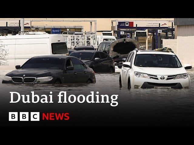 Dubai airport flooded as UAE and Oman reel from deadly storms | BBC News