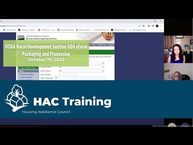 USDA Rural Development Section 504 eForm Packaging and Processing