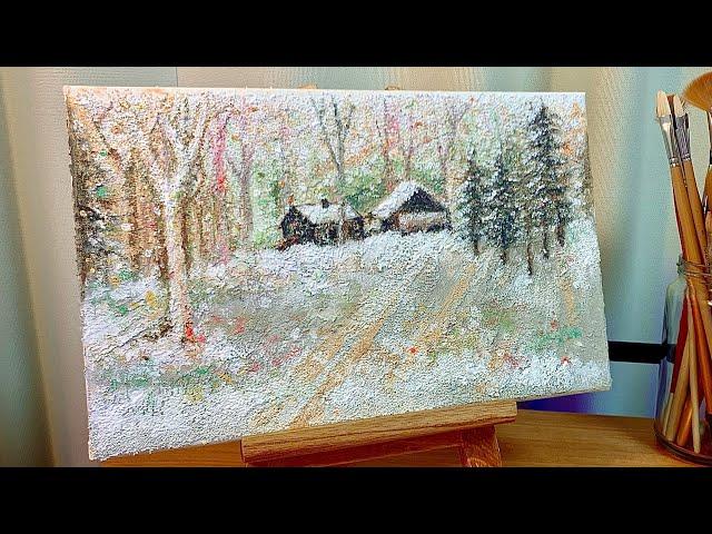 잠들기 전 자연의 소리로 듣는 그림 | 힐링그림 | ASMR | White forest | acrylic painting art therapy