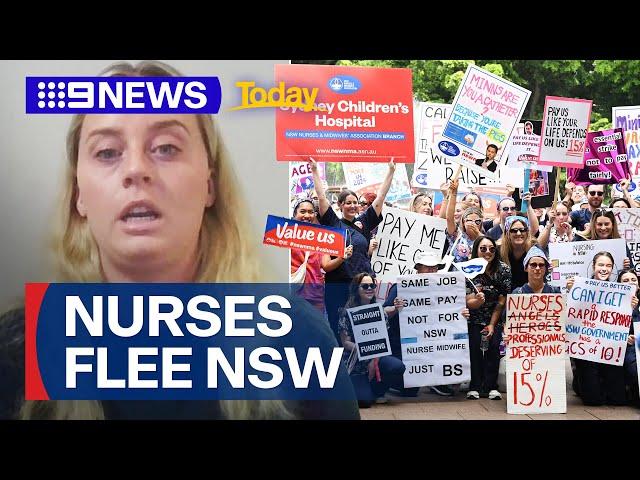 NSW nurses leaving state for better pay and working conditions | 9 News Australia