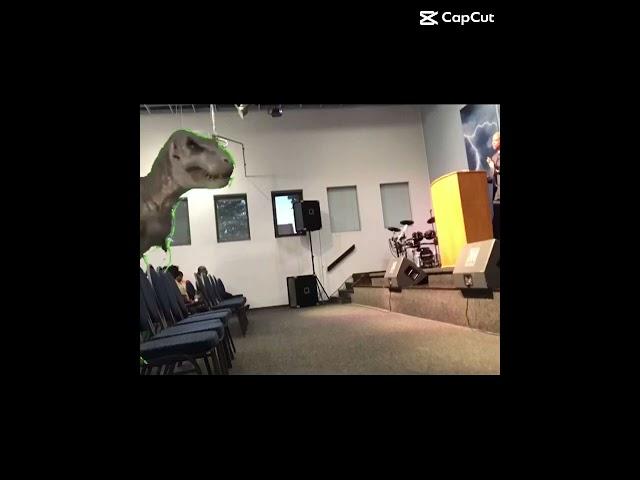 A T. rex in the church Samuel and friends productions animations