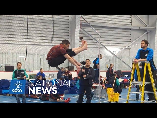 Two-foot high kick sees some serious competition at Arctic Winter Games | APTN News